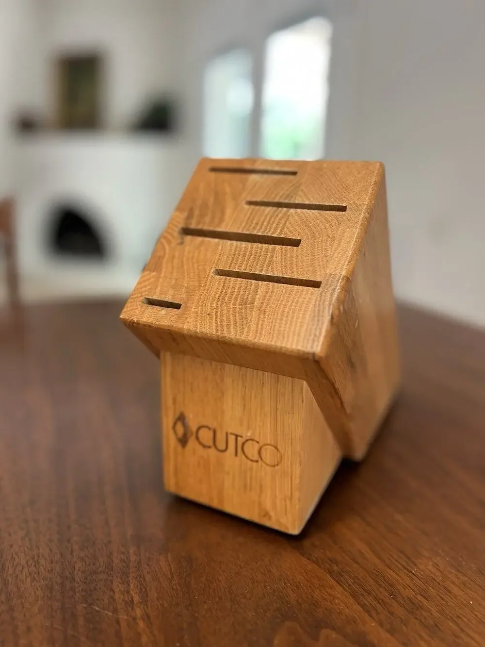 CUTCO Studio Set Knife Block # 1749 - 5 Slot Replacement Honey Oak Solid Wood